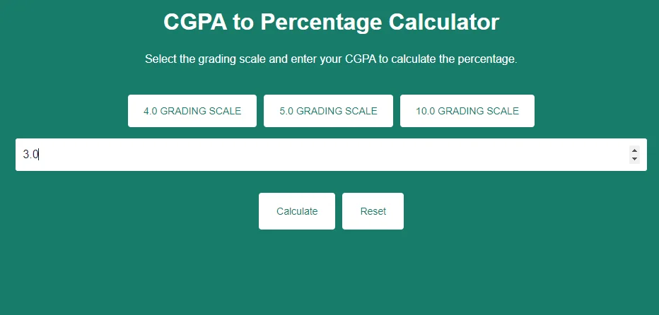 cgpa convert to percentage